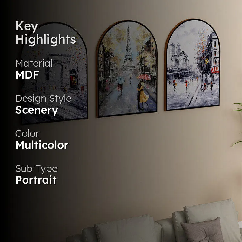 Paris Streets Wall Painting - Set Of Three media 2