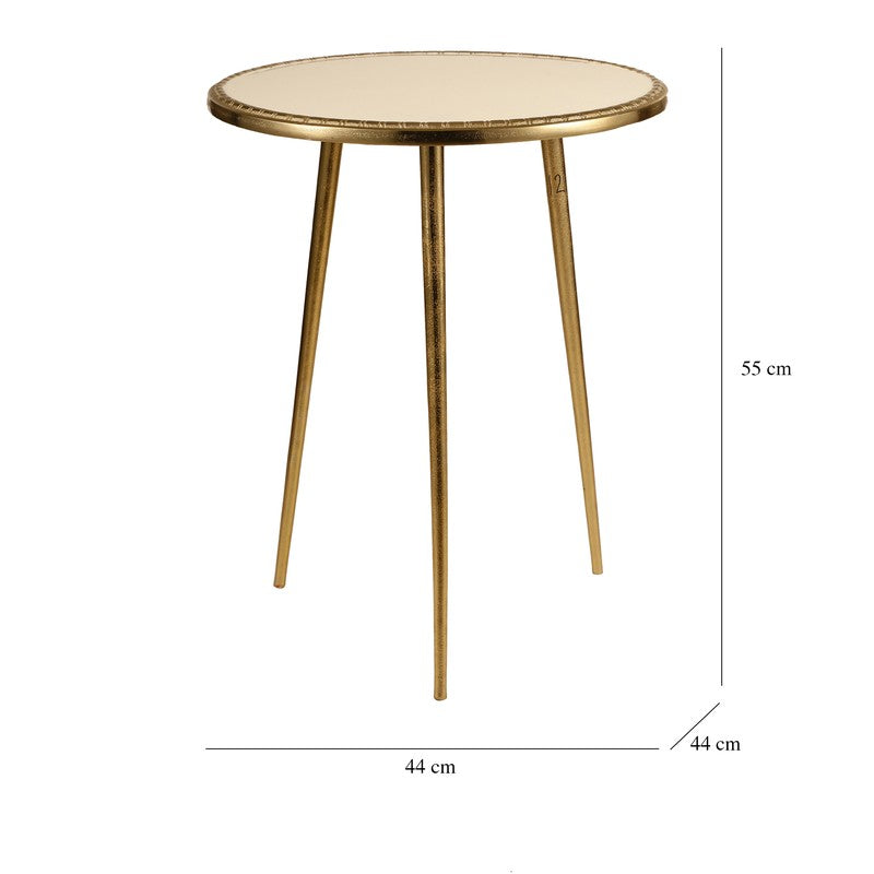 Crown Design Aluminum Side Table - Gold media 7