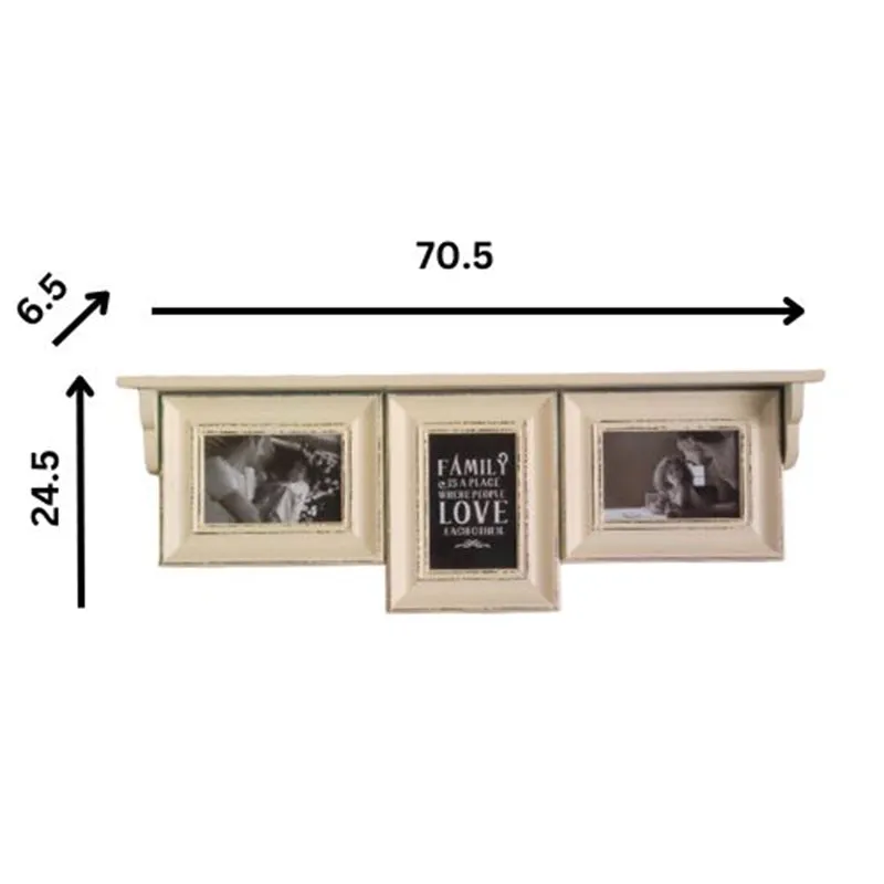 Memoria Wooden Photo Frame With Wall Shelf - Ivory media 4