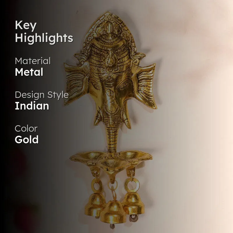Ethereal Ganesh Idol Brass Bell Glow Diyas media 2