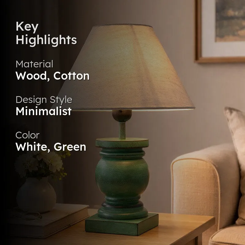 CleanFlare Wooden Table Lamp - White media 2