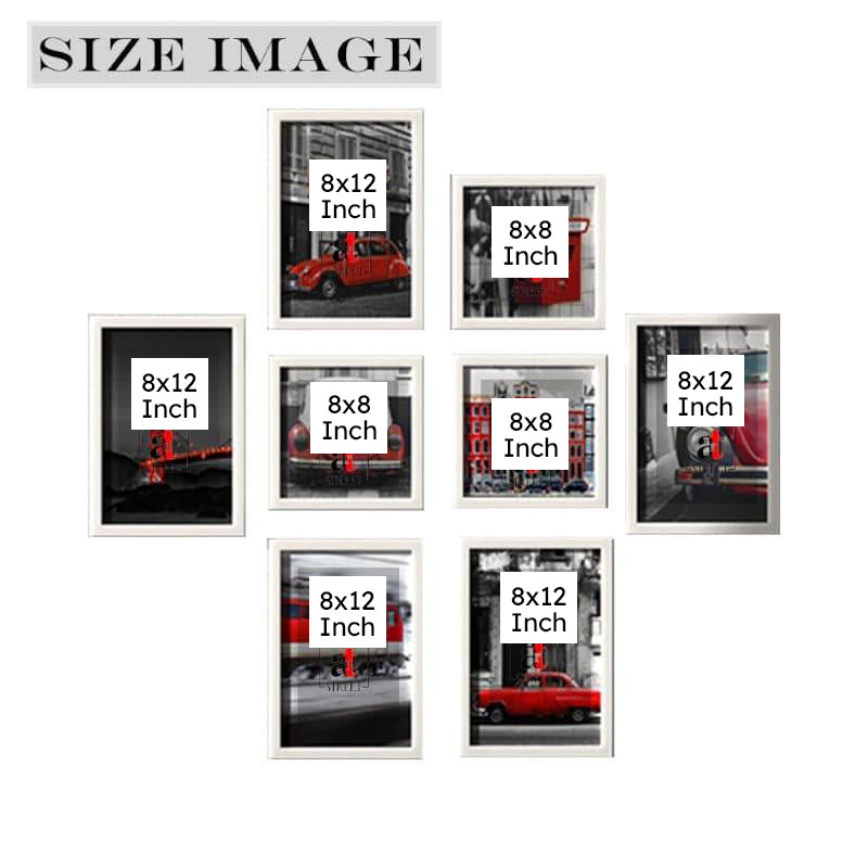 Vintage Red Frames Wall Art - Set Of Eight media 8