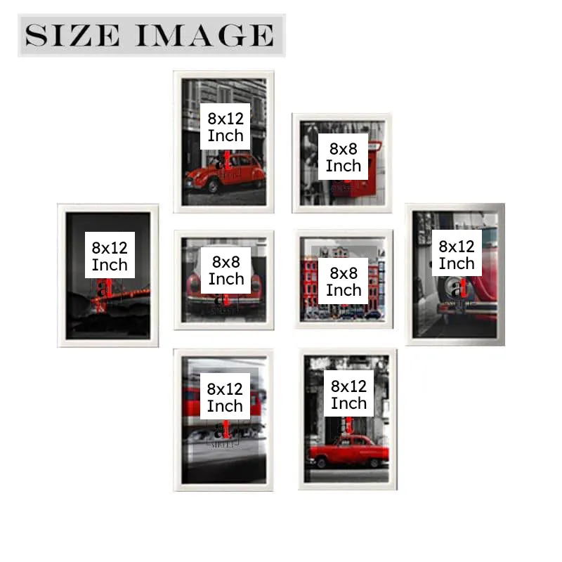 Vintage Red Frames Wall Art - Set Of Eight media 8