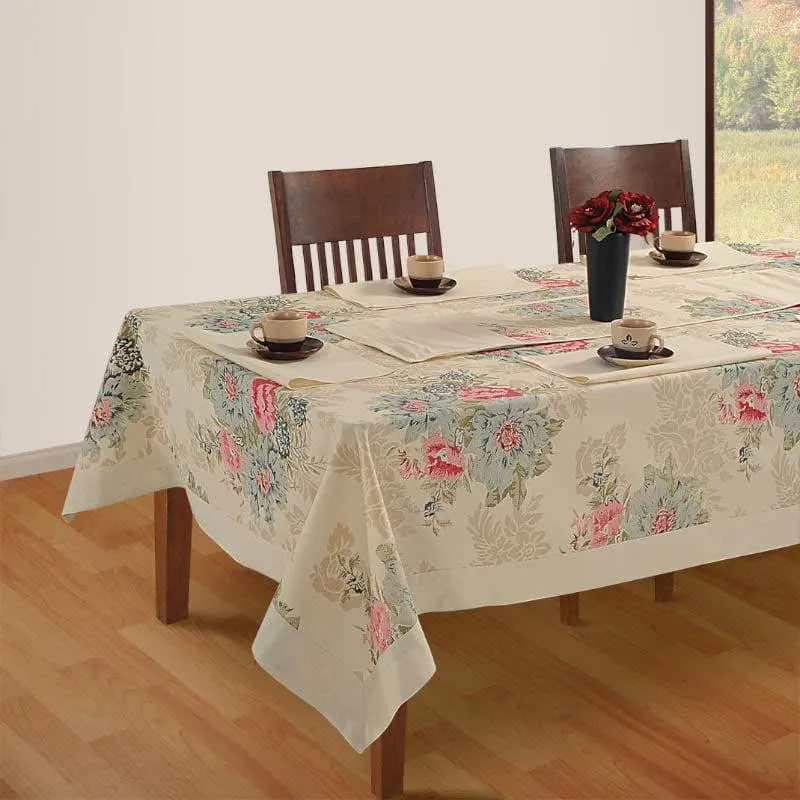 Swayam Floral Feast Table Cover - Six Seater media 1