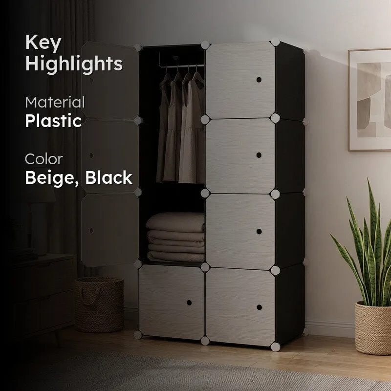 Rioware PureSpace Modular Wardrobe Racks - Beige,Black media 2