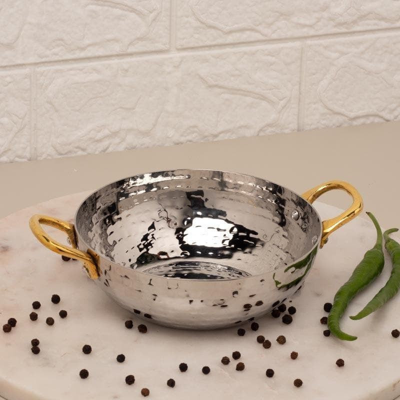Vintage Allure Hammered Kadhai Serving Pot - 300 ML media 3