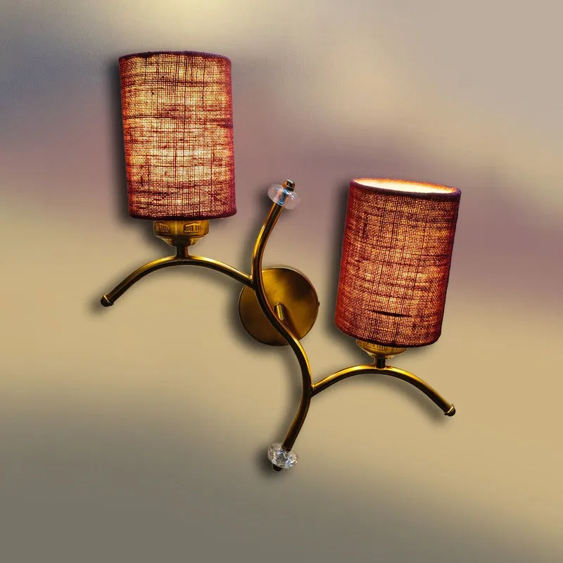 LumiBranch Dual Jute Wall Lamp - Maroon media 5