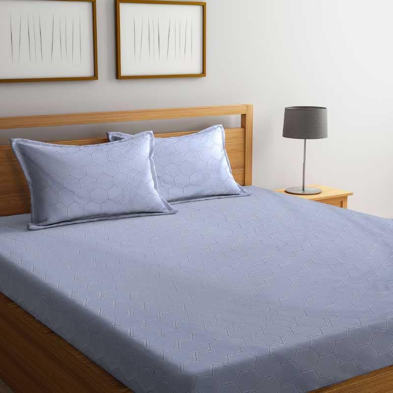 Pauline Printed Microfiber Bedsheet (Grey) - 130 GSM media 3