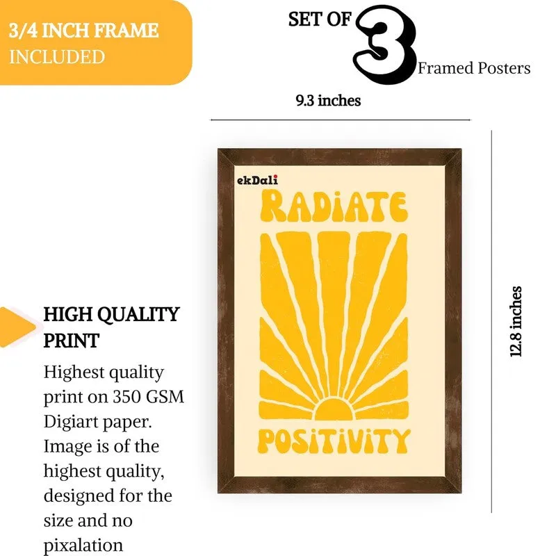 Positivity Pop Paper Wall Painting With Frame - Brown media 10