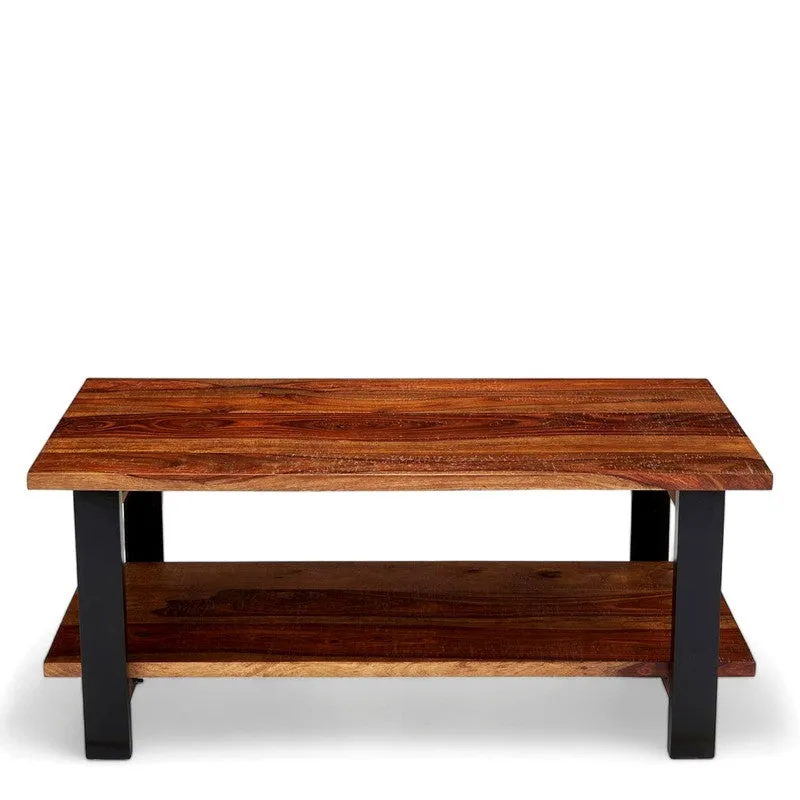 Xirox Sheesham Wooden Center Table - Brown,Black media 5