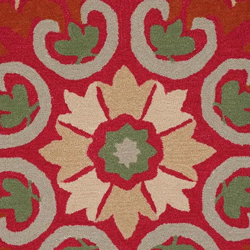 Paladin Hand Tufted Ethnic Wool & Nylon Carpet - Pink media 4