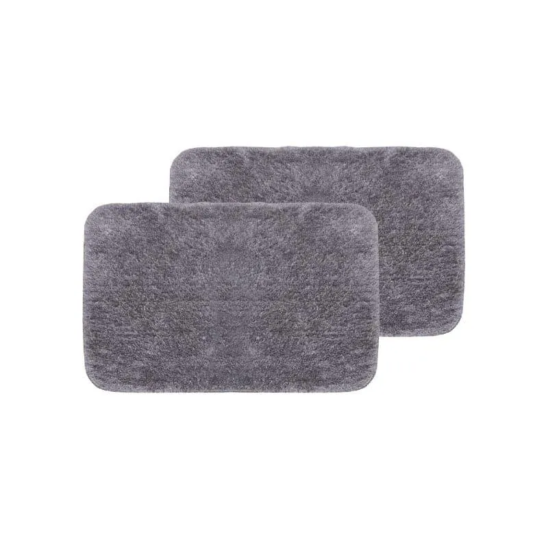 Foot Mate Anti Slip Polyester Bathmat (Grey) - Set Of Two media 3