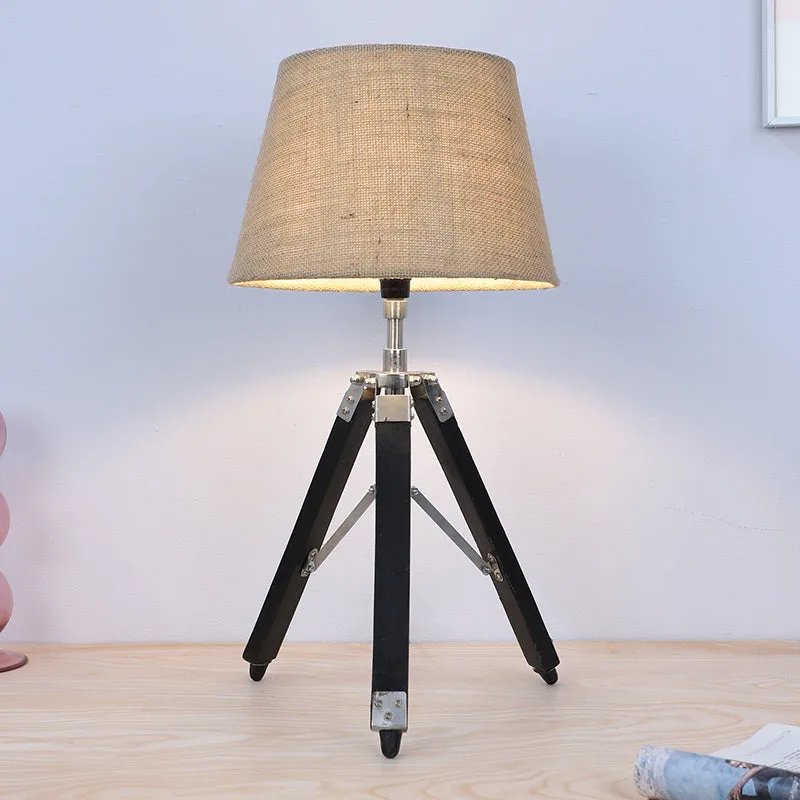 Tatami Fold Tripod Mango Wood Table Lamp - Black,Brown media 2