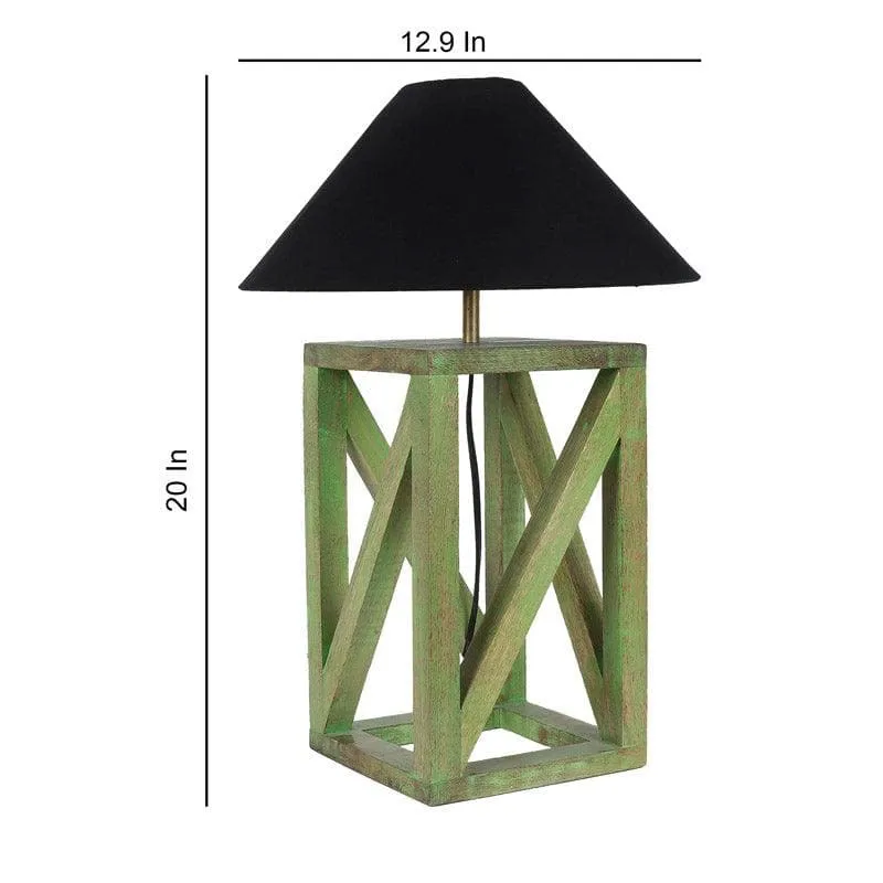 Iris Criss Cross Fabric Table Lamp - Black,Green media 5