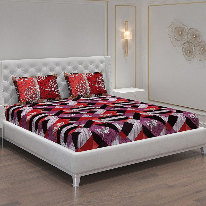 Monte Carlo Petal & Plaid Bedsheet - 120 GSM
