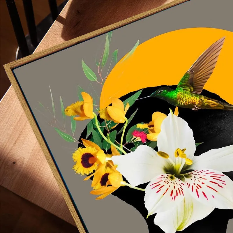 Bloom Silhouette Canvas Wall Art With Frame media 5