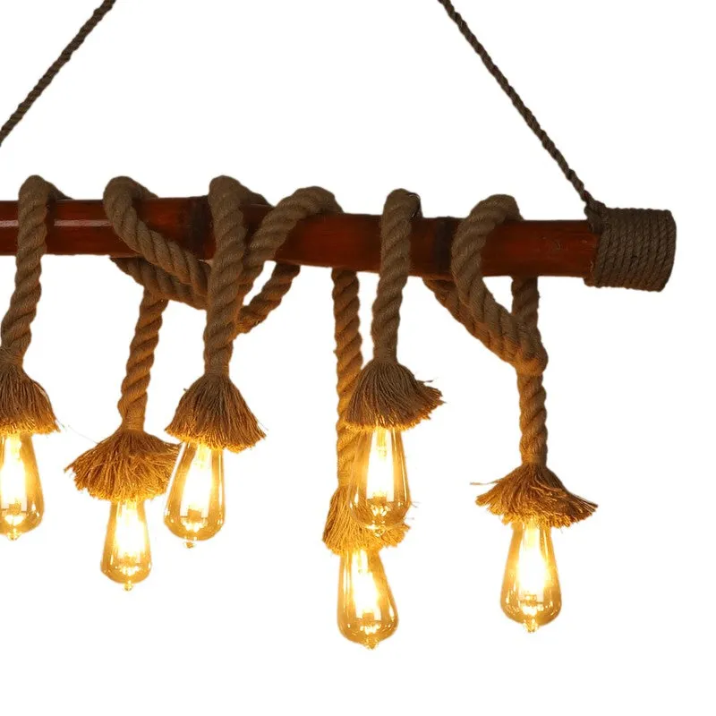 Rustic Rope Jute Ceiling Lamp media 5
