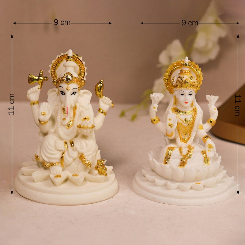 Shri Lakshmi & Lord Ganesha Showpiece - Set Of Two media 6