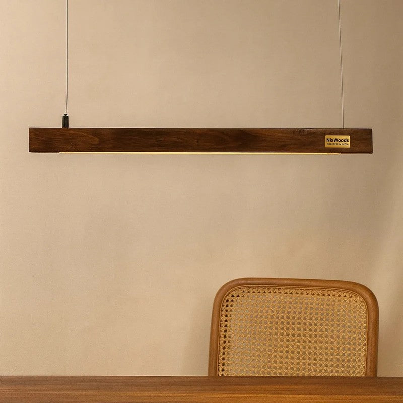 Slim Rose Wood LED Pendant Lamp media 4
