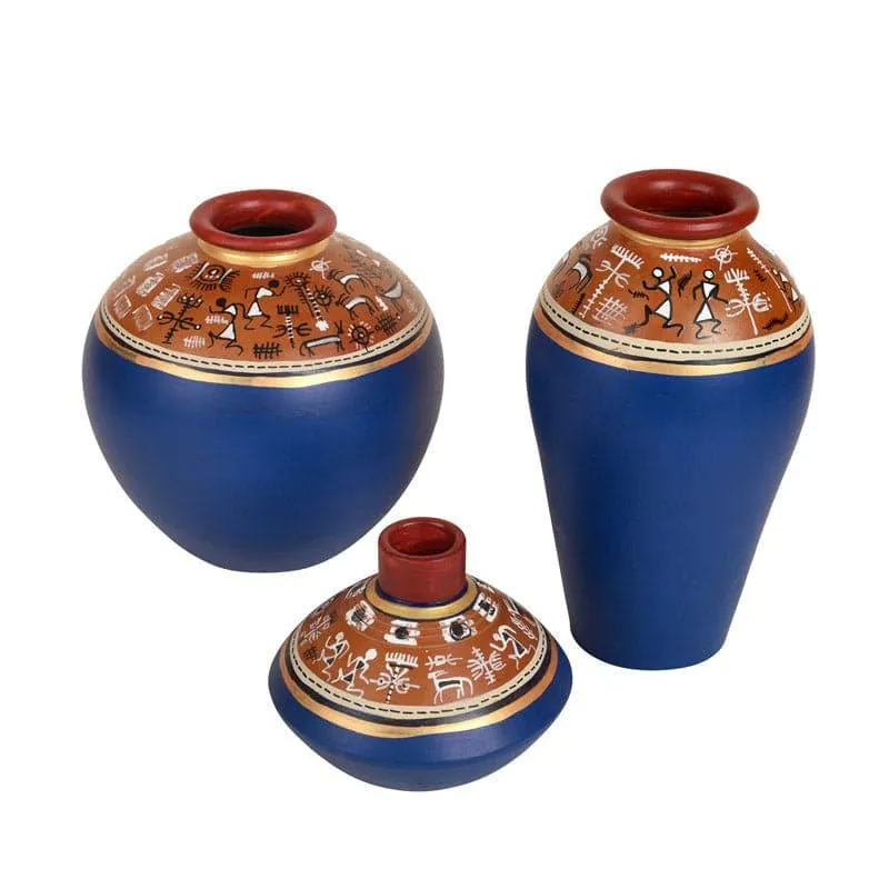 Consus Tribal Terracotta Vase - Set Of Three media 3