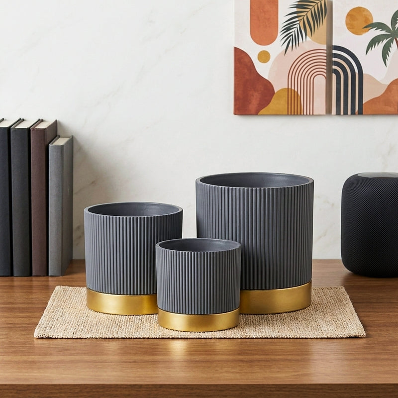 Solterra Planters (Grey) - Set Of Three