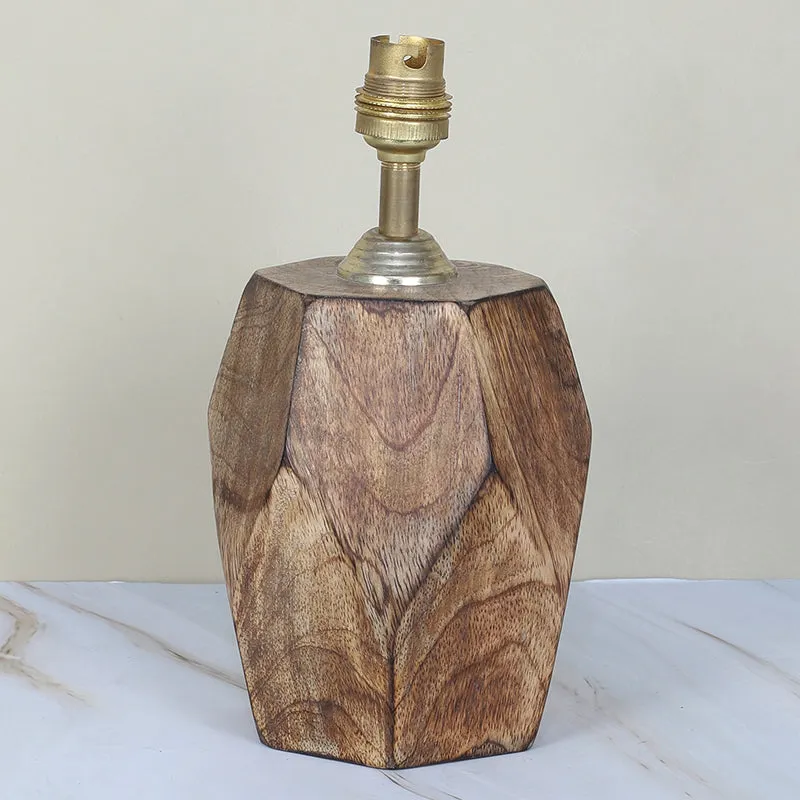 Truda Solid Mango Wood Table Lamp - White,Beige media 6