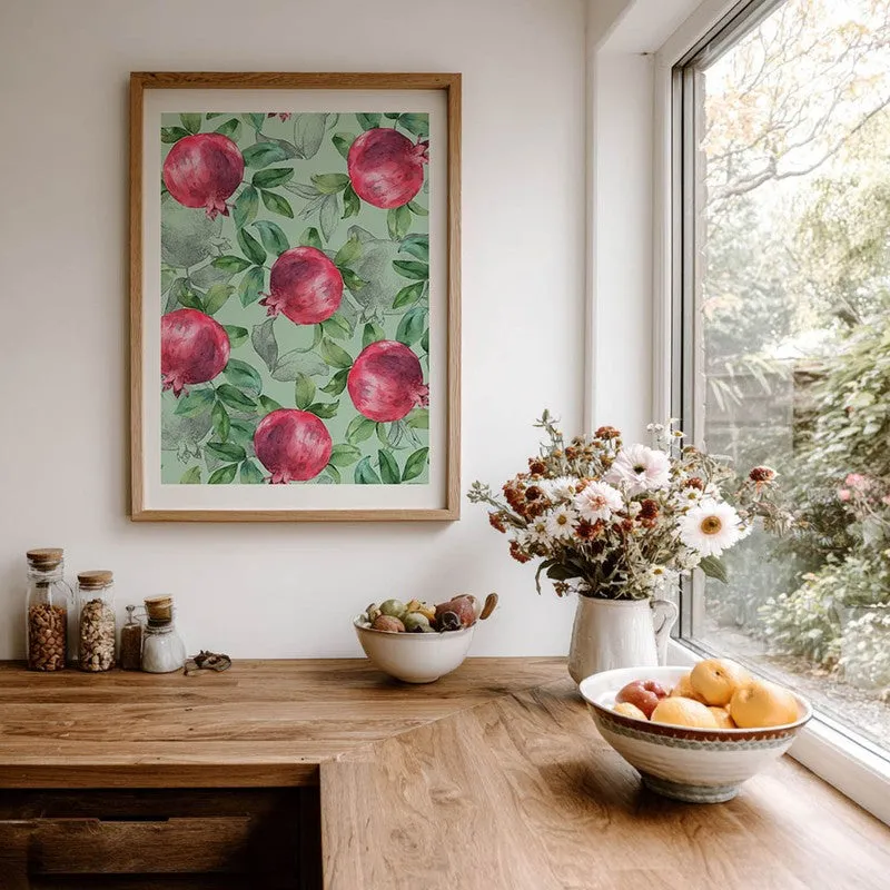 Blush Pomegranate Archival Canvas Wall Art - Brown media 7