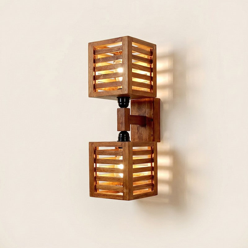 ParallelNest Wooden Wall Lamp - Brown media 4