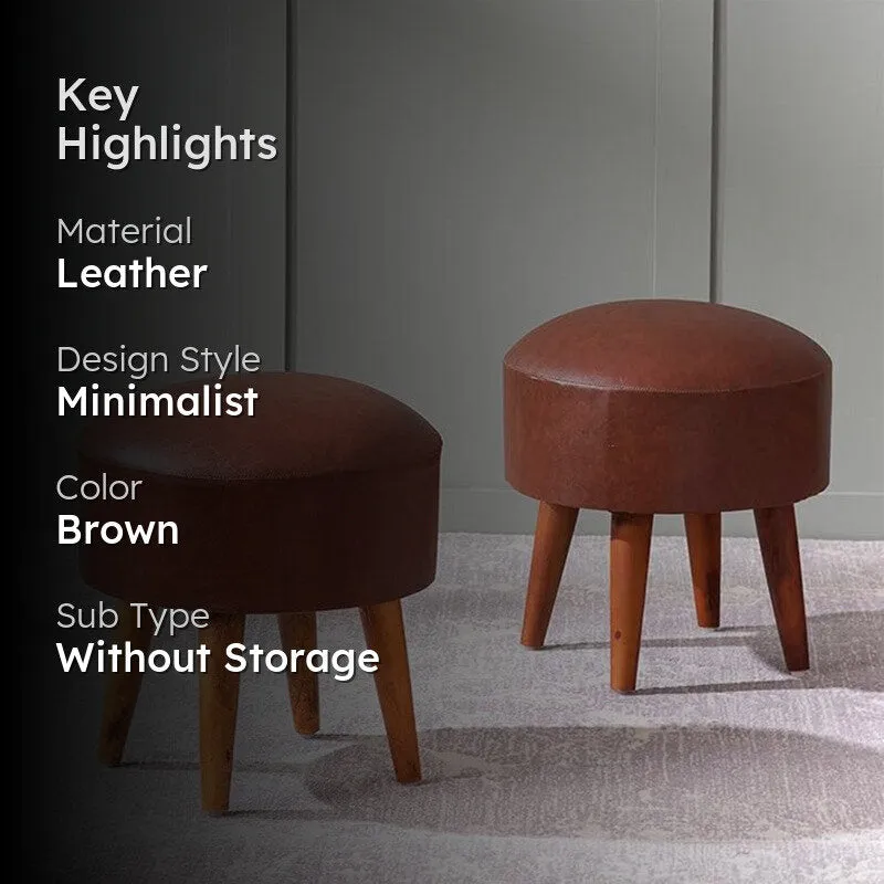 Urban Pouf Ottoman (Brown) - Set Of Two media 2