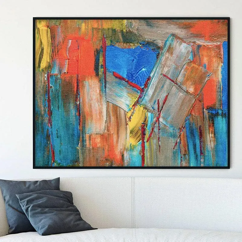 Abstract Color & Contour Canvas Wall Painting - Black Frame media 3