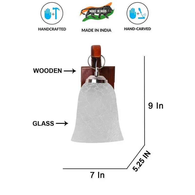 Crystal Bloom Wood Base Glass Wall Lamp media 9