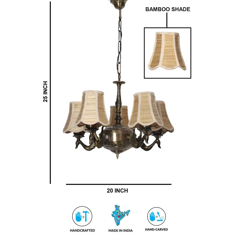 Jvalana Conical Golden Antique Ceiling Lamp media 6