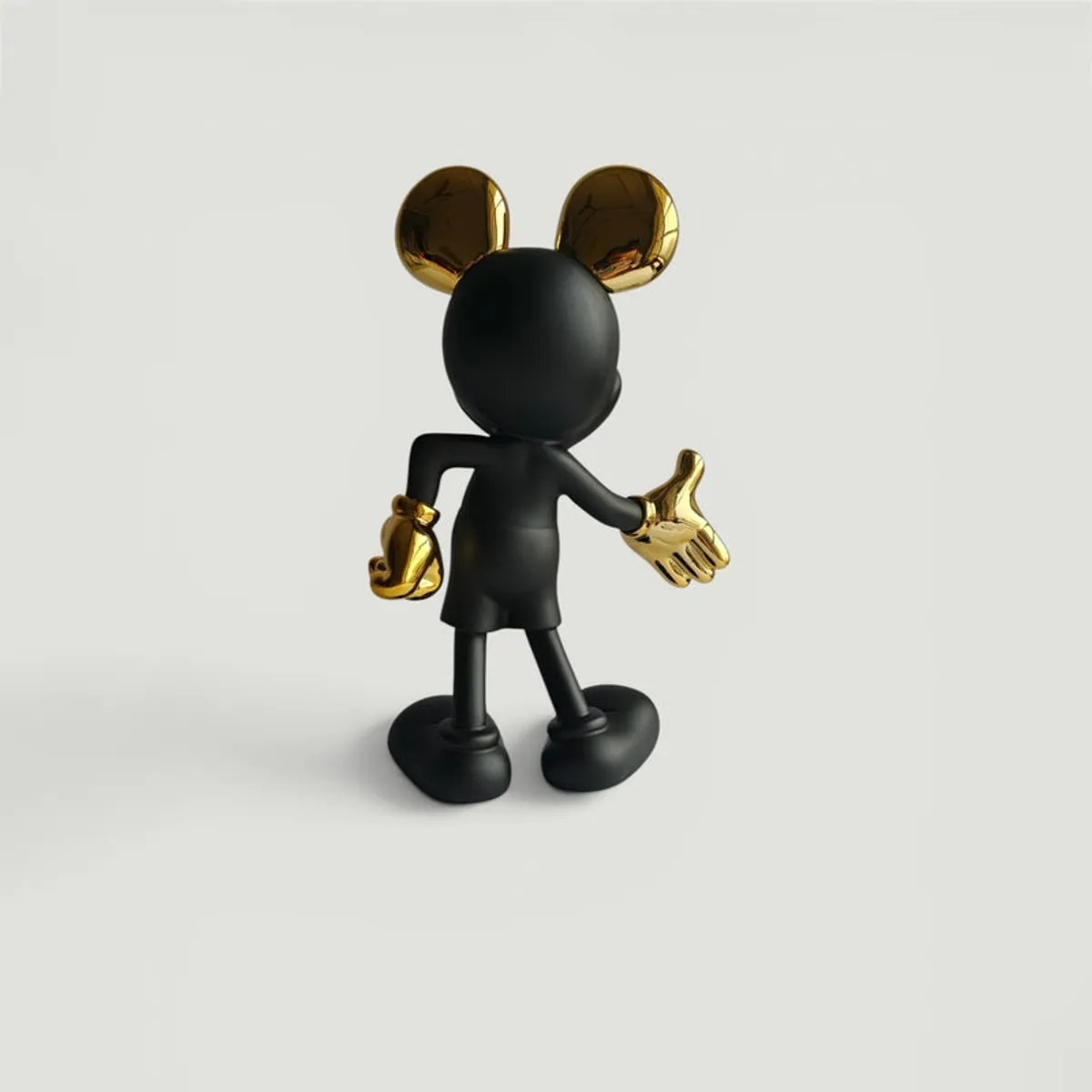 Rear view of the black and gold character-inspired tabletop showpiece