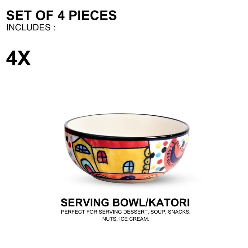 Katoriq Ceramic Snack Bowls (Multicolor, 180 mL Each) - Set Of Four media 3