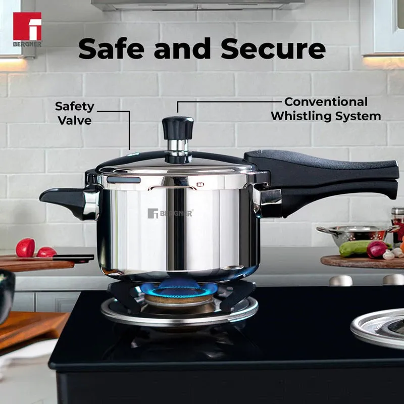 Bergner Trimax Triply Pressure Cooker With Outer Lid - 6500 mL media 6