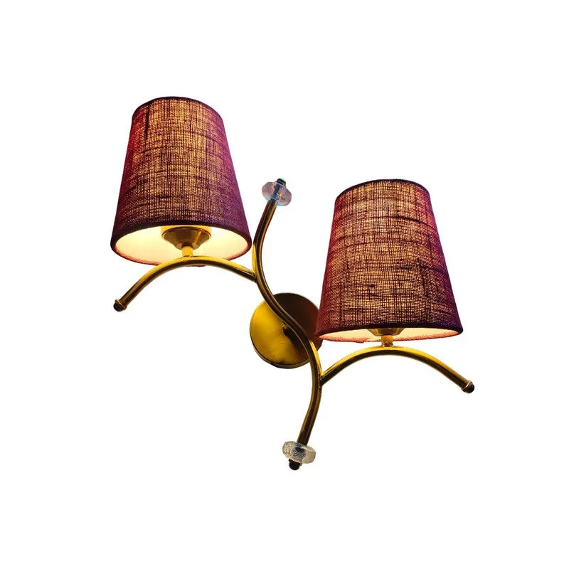 GlowStem Twin Jute Wall Lamp - Dark Pink media 7