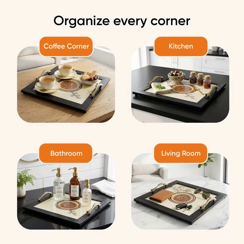 Surbhi Wood & Metal Serving Tray media 10