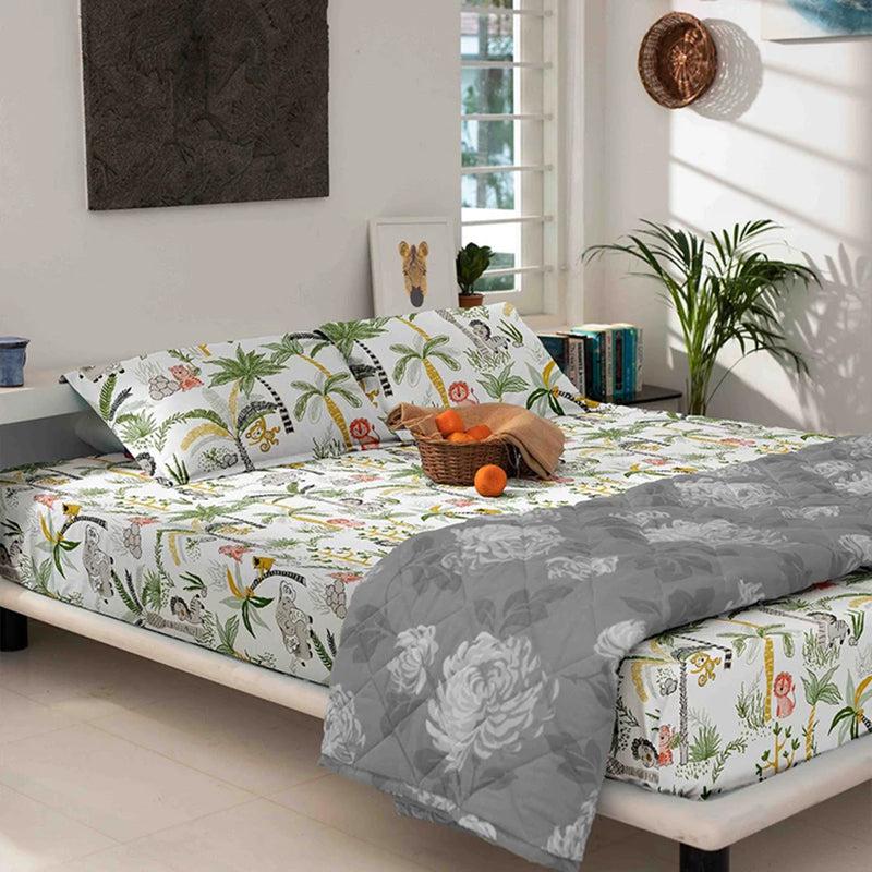 Jolly Jungle Kids Printed Cotton Bedsheet - 300 TC media 3