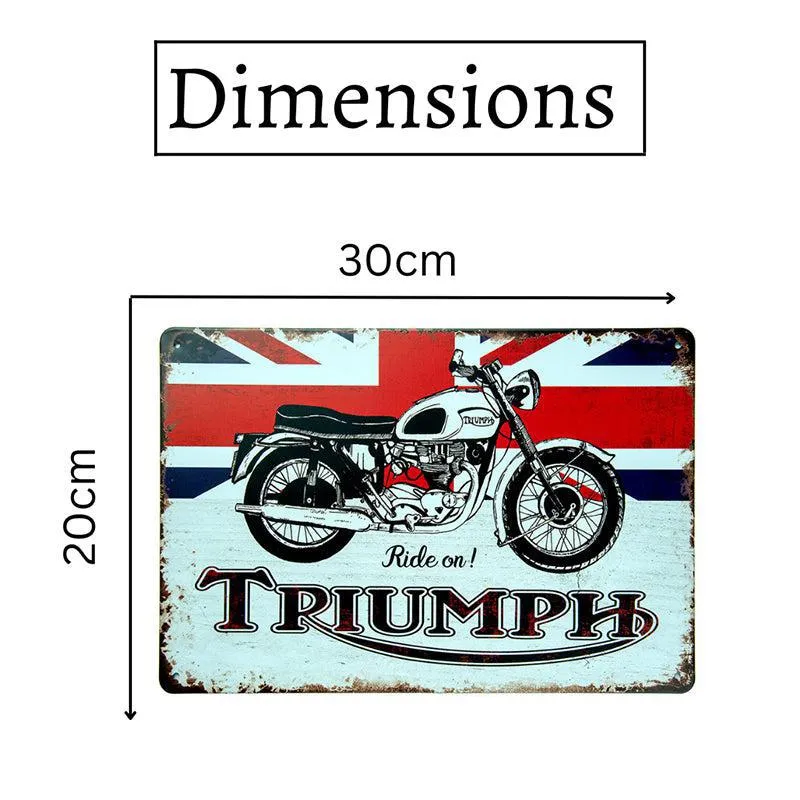 Ride On Triumph Retro Metal Wall Accent media 7
