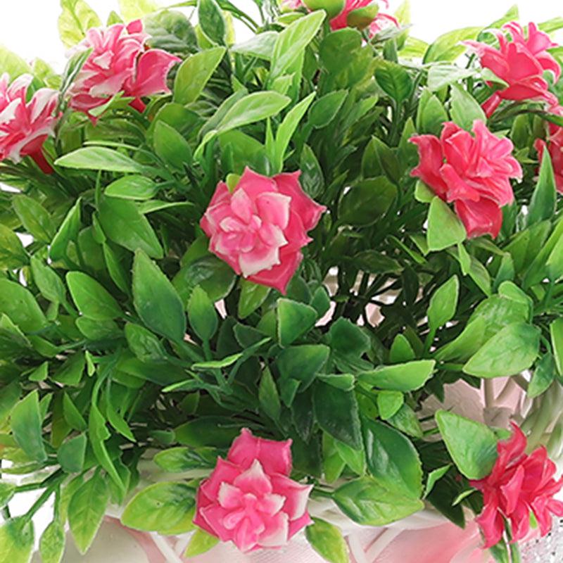 Faux Pink Rose Plant On Cycle Rikshaw media 4