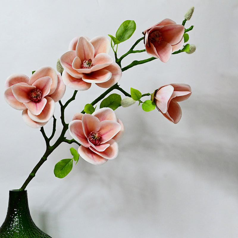 Artificial Magnolia Flower Stick - Pink media 5