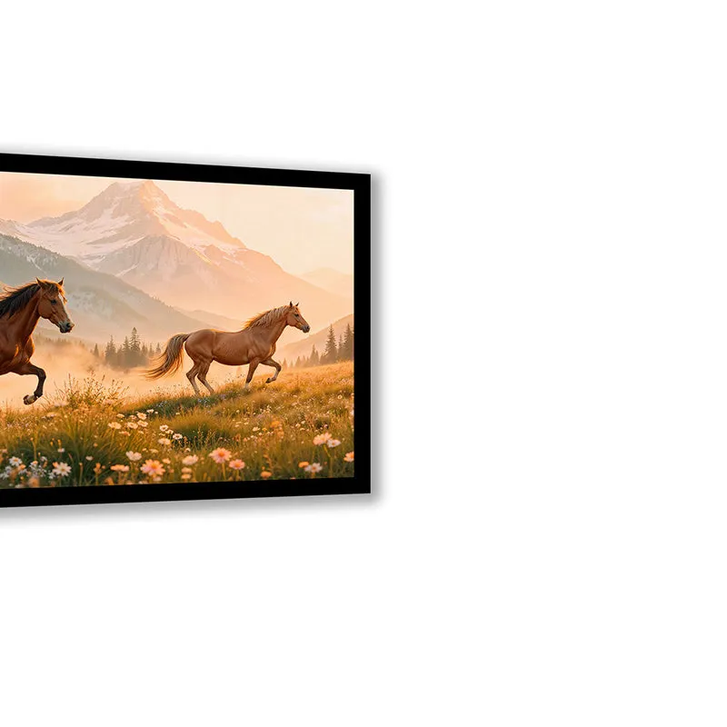 Horses in Meadow Wall Art with Black Frame media 6