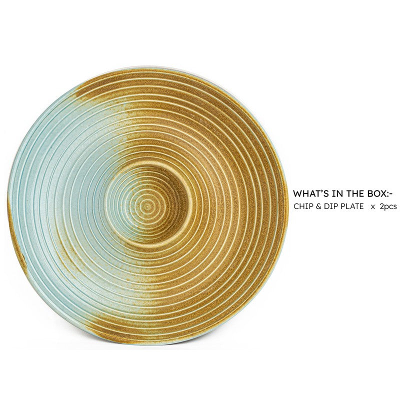 Sun Crest Ceramic Chip n Dip Platter - Copper media 7