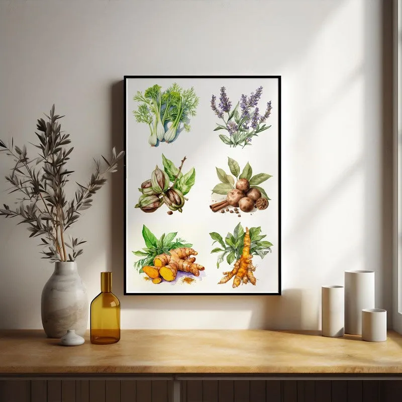 Garden Of Herbs Framed Canvas Wall Painting media 5