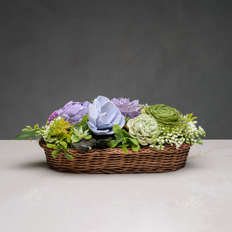 Embella Faux Solawood Flower Basket media 4