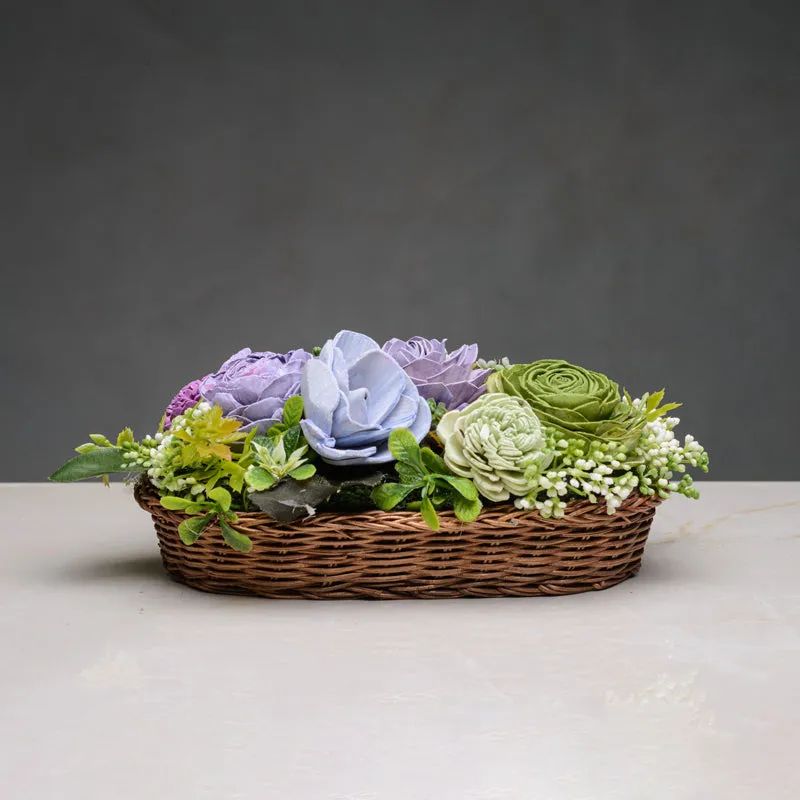 Embella Faux Solawood Flower Basket media 4