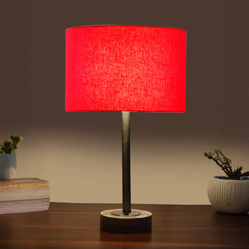 Cotin I Rodin Wooden Table Lamp - Red,Silver,White media 1