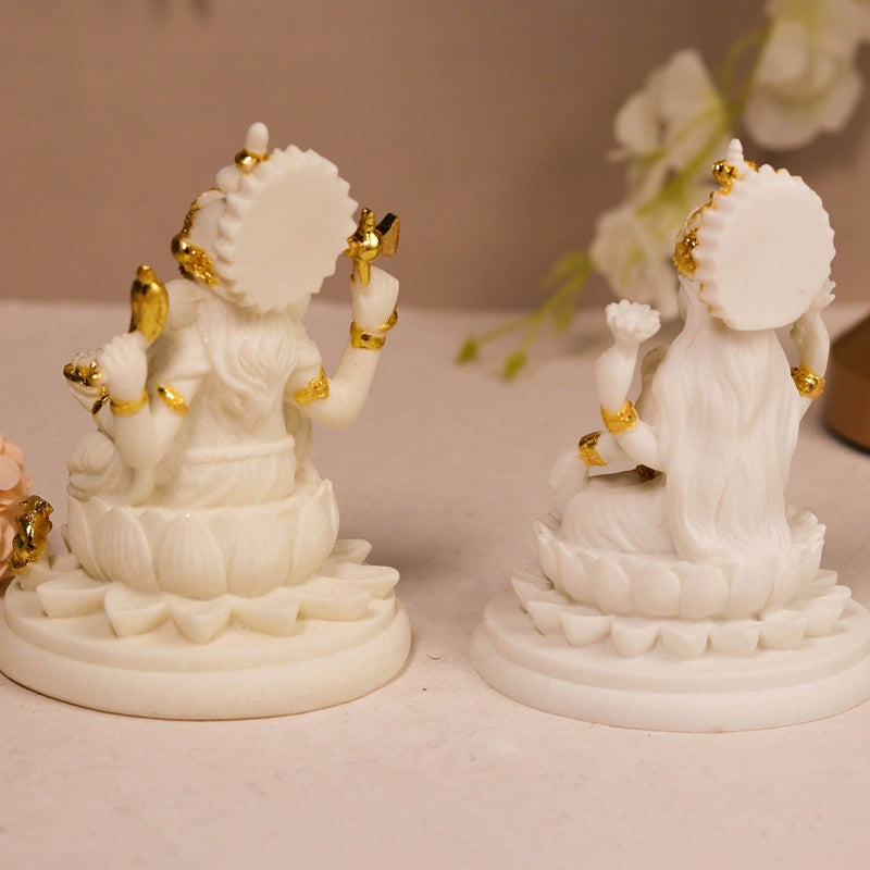 Shri Lakshmi & Lord Ganesha Showpiece - Set Of Two media 3
