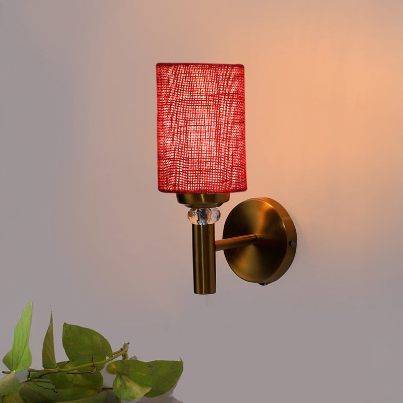 Sienna Jute Wall Lamp - Maroon