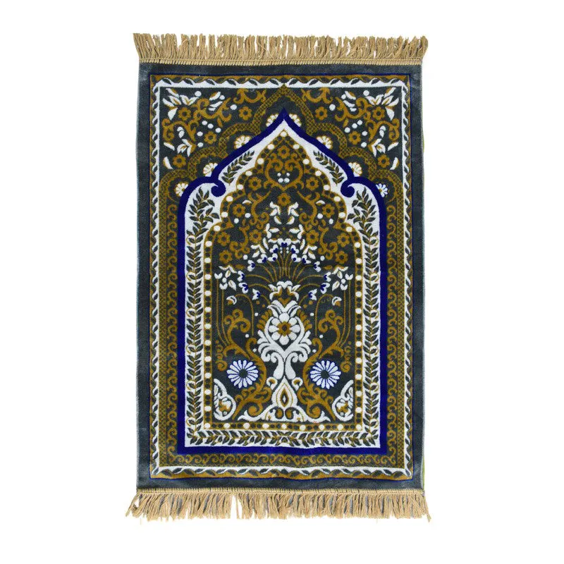 Sakinara Velvet Prayer Mat - Beige,Blue media 3
